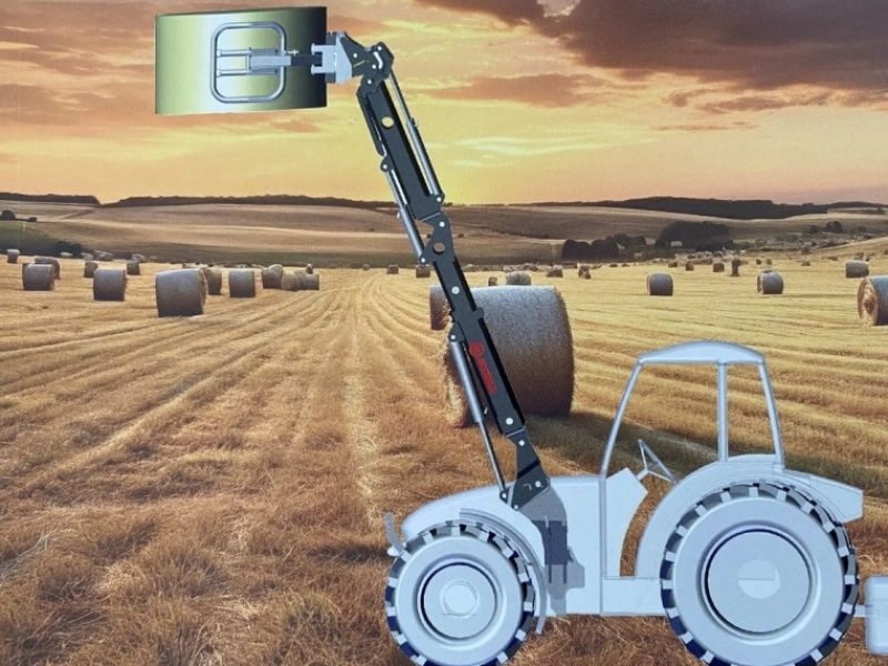 Koncept teleskopického čelného nakladaču