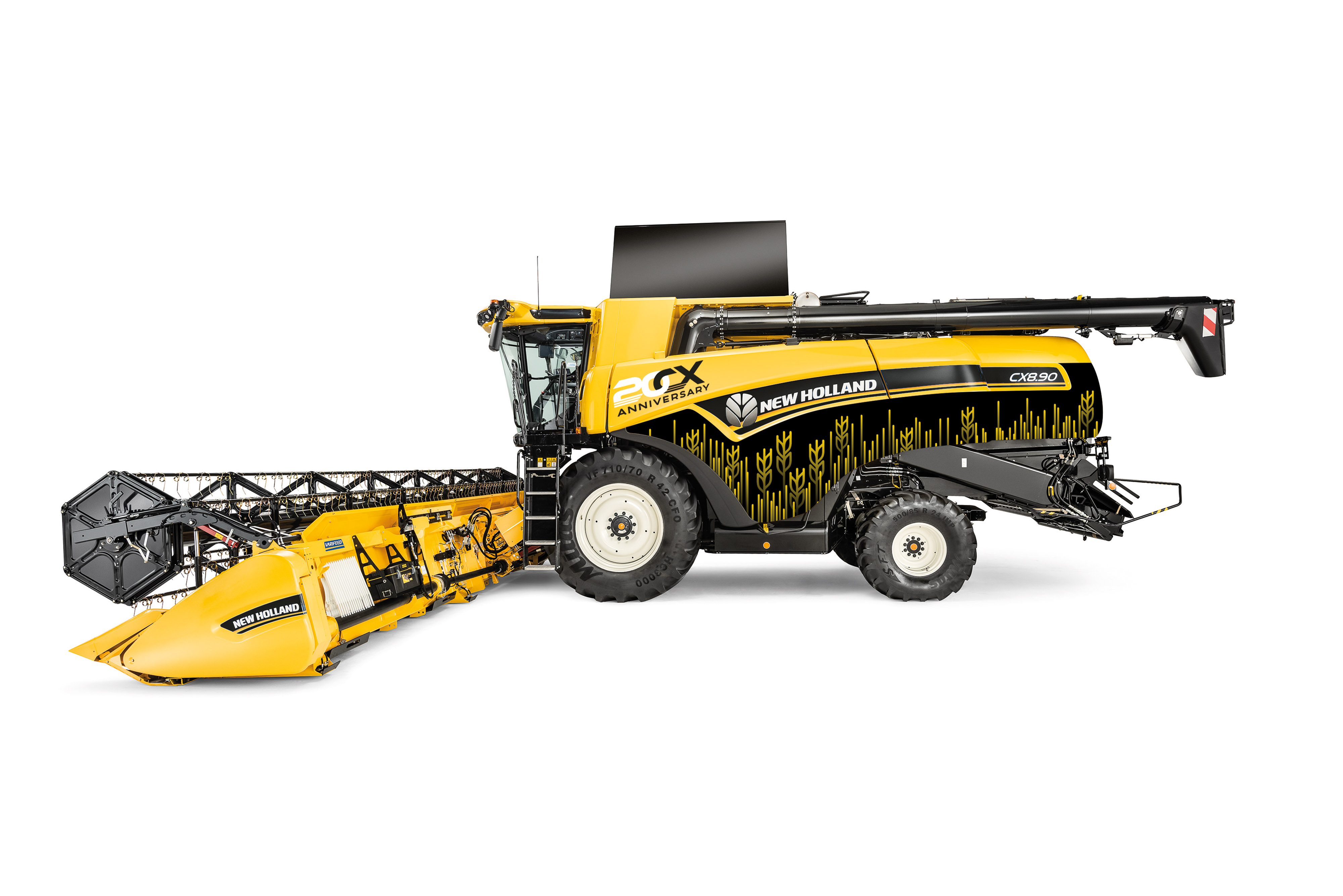 Sklízecí mlátička New Holland CX 8.90 v designu k 20. výročí.